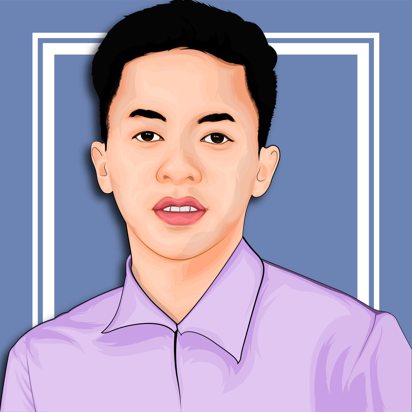 Hand-drawn vector portrait of Christian