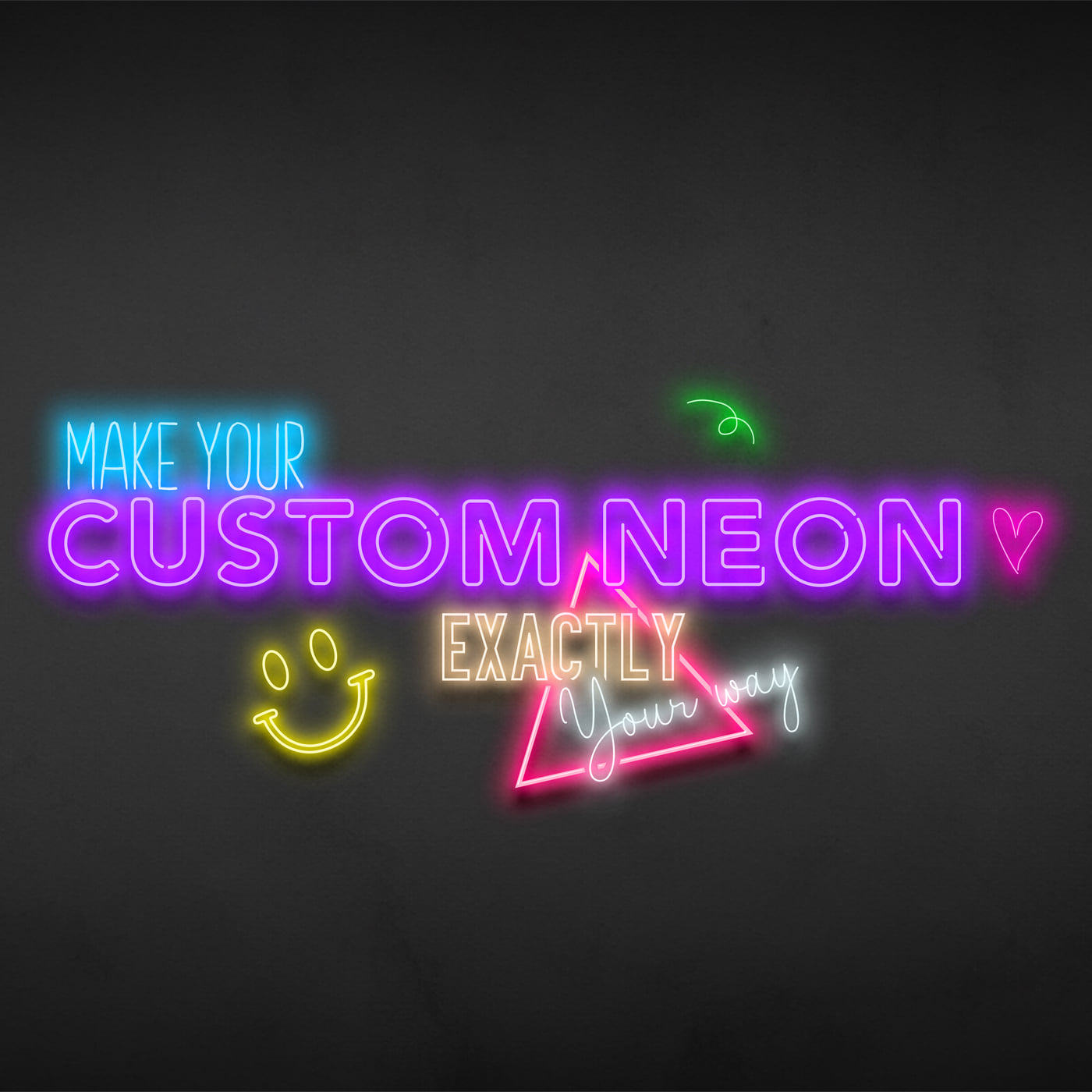 Make your custom neon piece in mixed colors, the shop's range in one sign