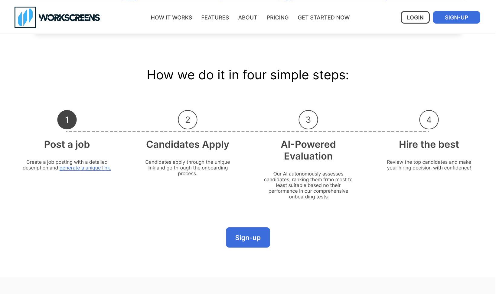 Front-facing site: homepage